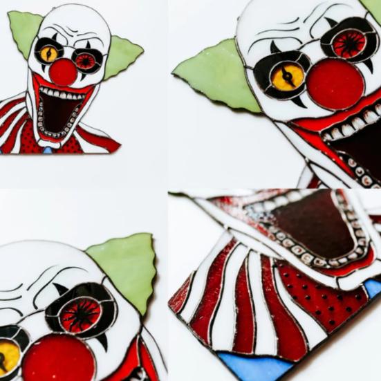 Window Clown Decoration Gothic Acrylic Colorful Clown Ornament Window Corner
