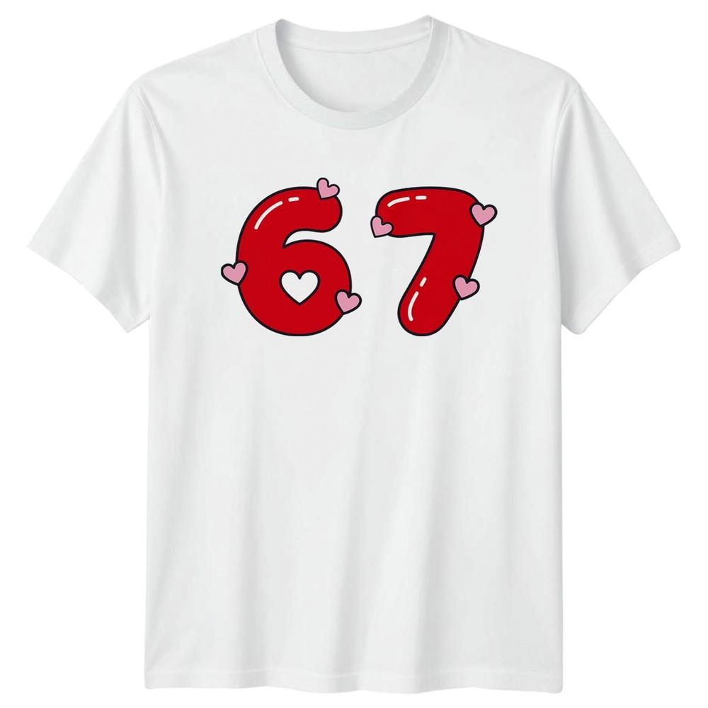 67 Birthday Love Hearts Cute TShirt 67th Anniversary Milestone Birthday S