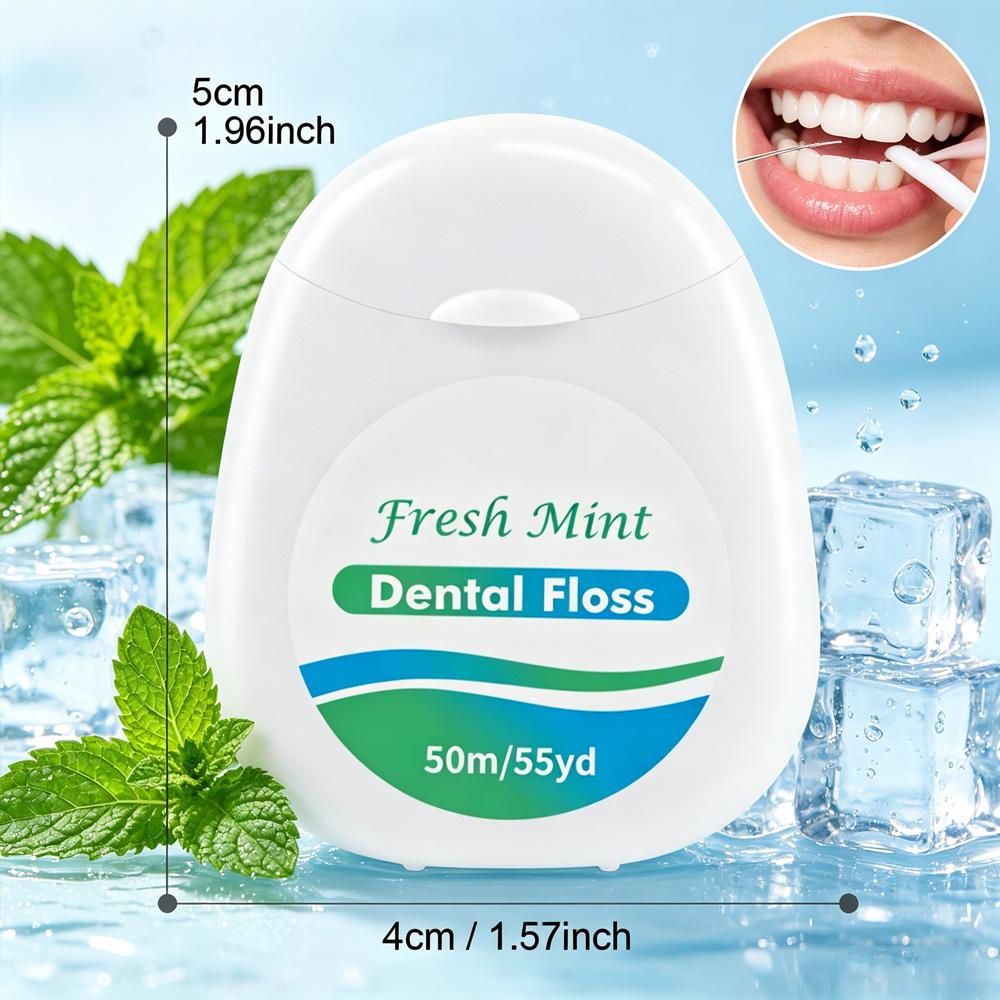 2PCS Mint Dental Floss Roll | Ultra Fine Smooth Floss for Deep Teeth Cleaning, Portable Oral Care Tool