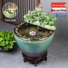 Jingdezhen Goldfish Tank: Floor-Standing Ceramic Water Feature for Balcony, Office, or Living Room.