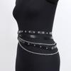 Women Party Belt Hip Hop Gothic Chain Rivet Multi Straps Decorative Faux Leather Punk Pants Matching Waist Strap Clothes Accesso
