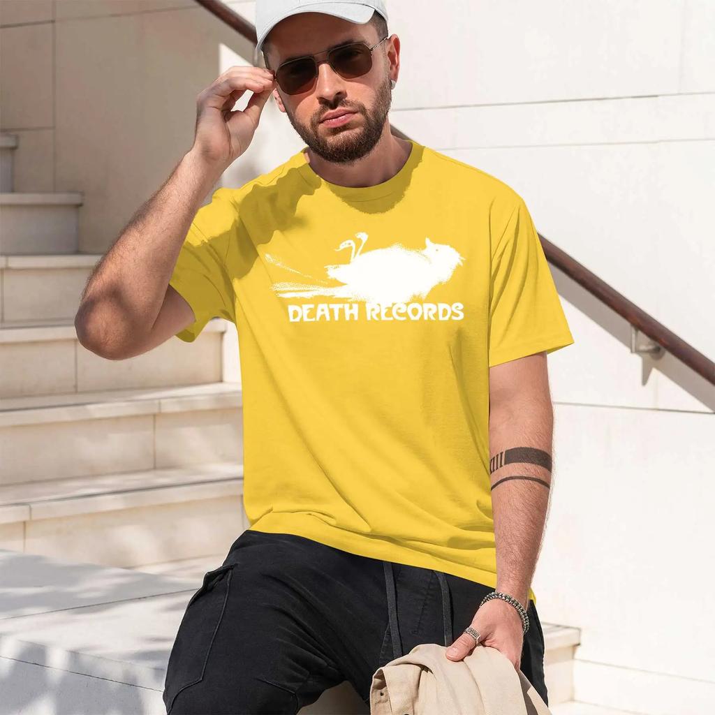 PHANTOM OF THE PARADISE DEATH RECORDS 2026 fashion heavyweight hot selling retro printed pattern fun round neck T-shirt for