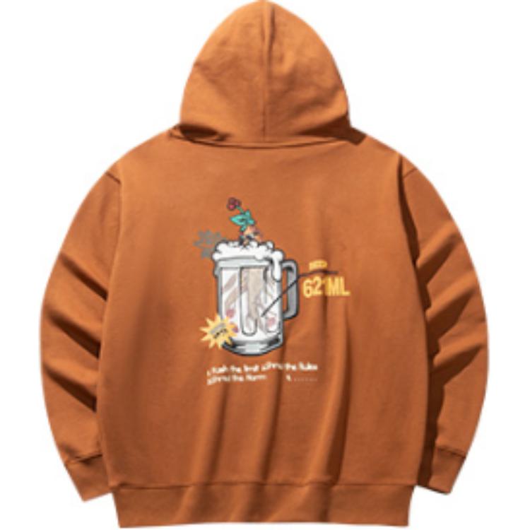 Anta Comfortable Loose Hooded Sweatshirt Unisex Sweatshirts Stone-Bamboo-Orange 172518702S-6