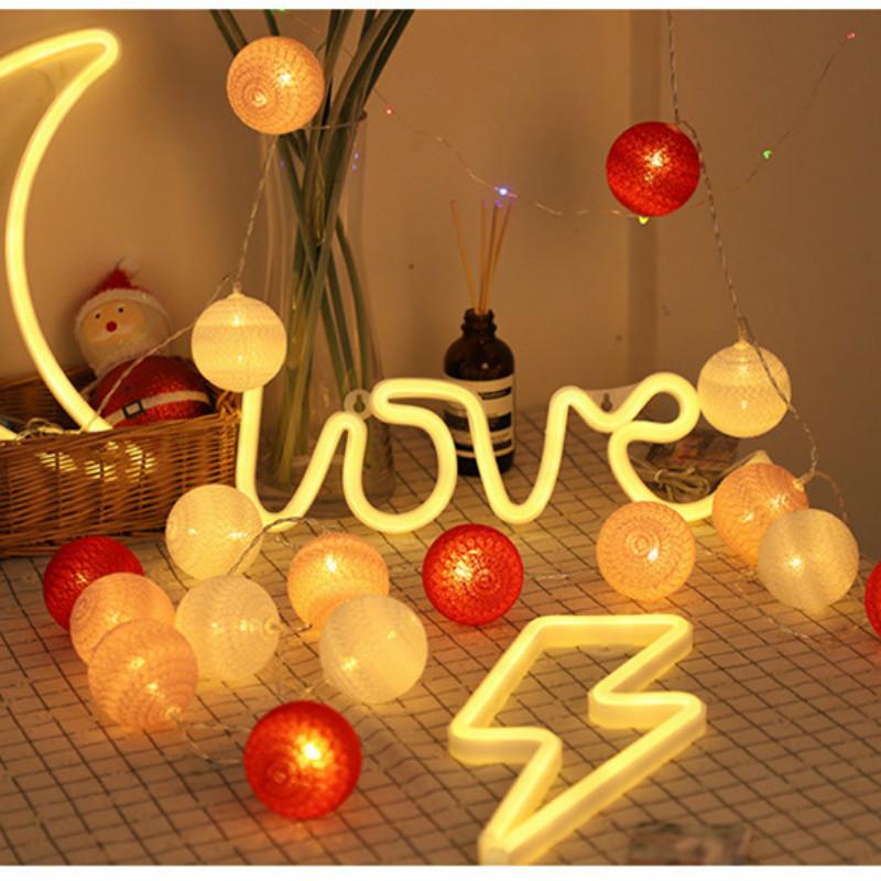 2,2 M 20 LED Baumwollkugel Lichterkette USB-Stecker Für Fenster Hochzeit Licht Party Haus Garten Schlafzimmer Innenwand Dekor