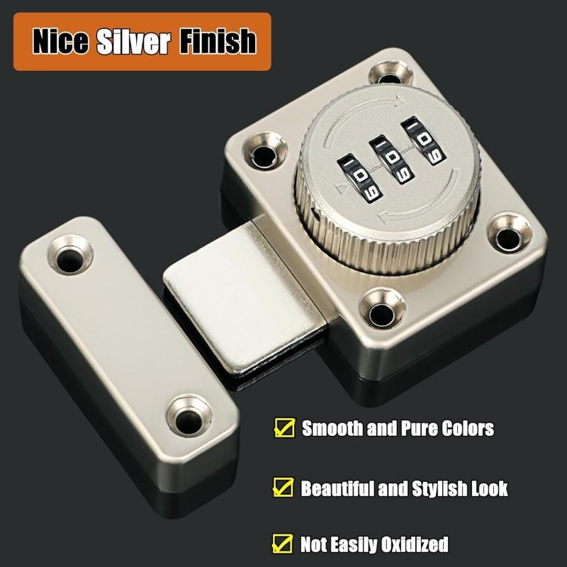 Password Rotate Bolt Latch 3 Digit Combination Home Security Latch Gate Latches Door Keyless Lock Twist Rotating Barrel Locks