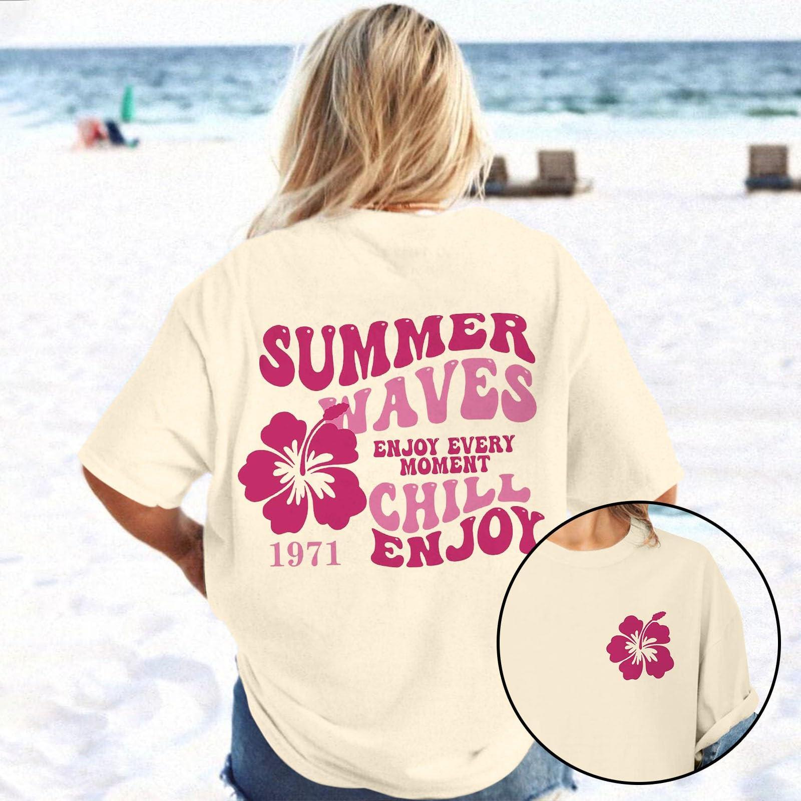 

Женская модная повседневная футболка в стиле ретро с круглым вырезом и коротким рукавом с принтом L бежевый