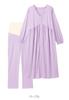 Maternitate Deschis față cu mânecă lungă Pijamale Amestec de bumbac Moale Netede Comutare Adună Spitalizare L Violet [ANGELIEBE] Prenatal/Postnatal