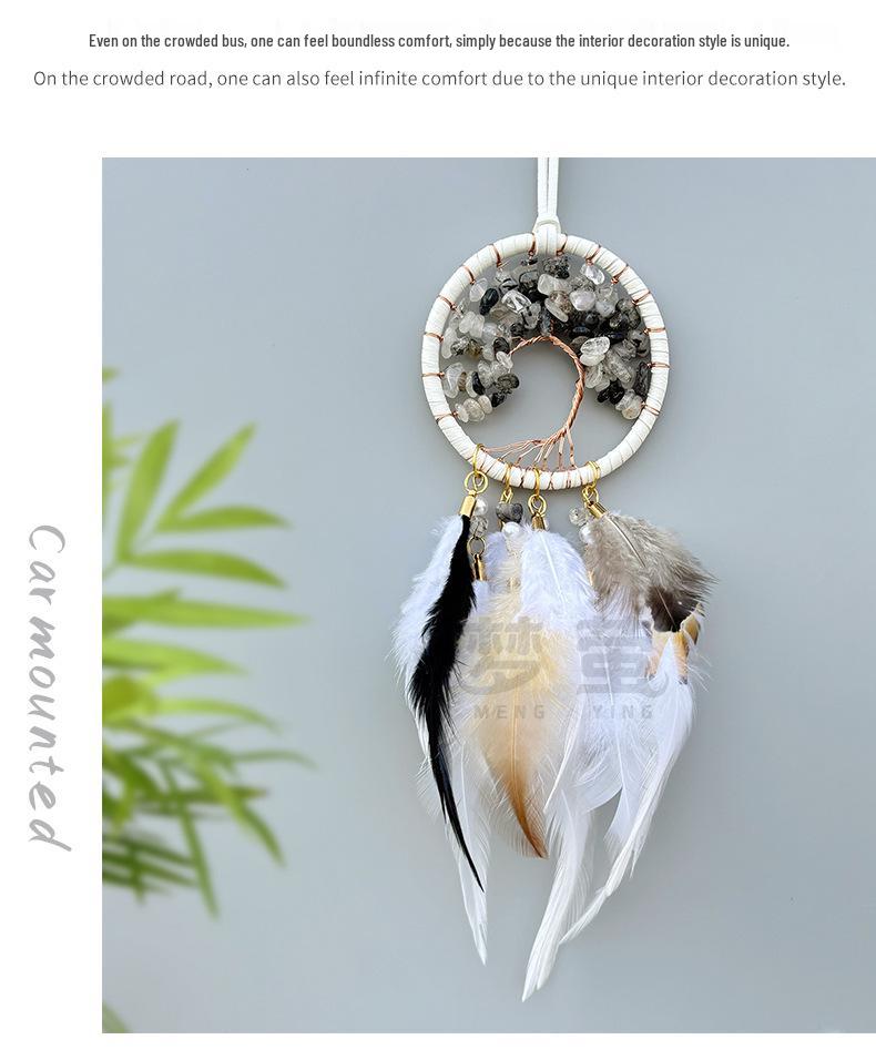 Crystal Tree of Life Car Hanging Ornament - Handcrafted Car Interior Decoration