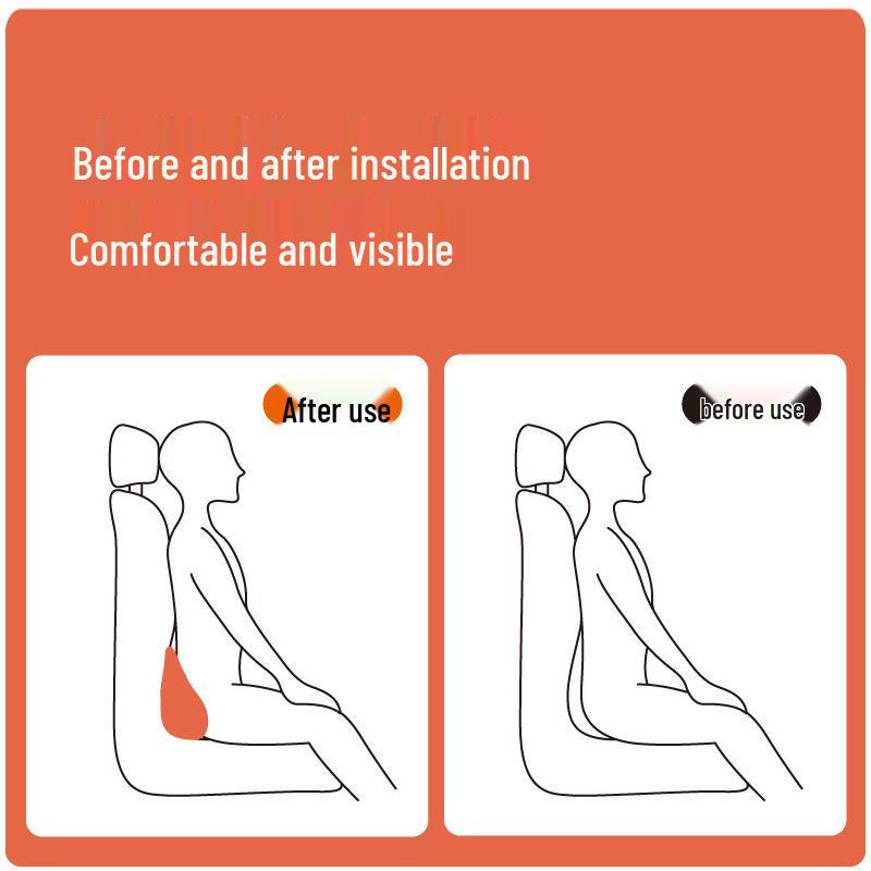 כרית תמיכה מותנית וצווארית לרכב – כרית דקה מקצף זיכרון לתמיכה בגב ובזנב