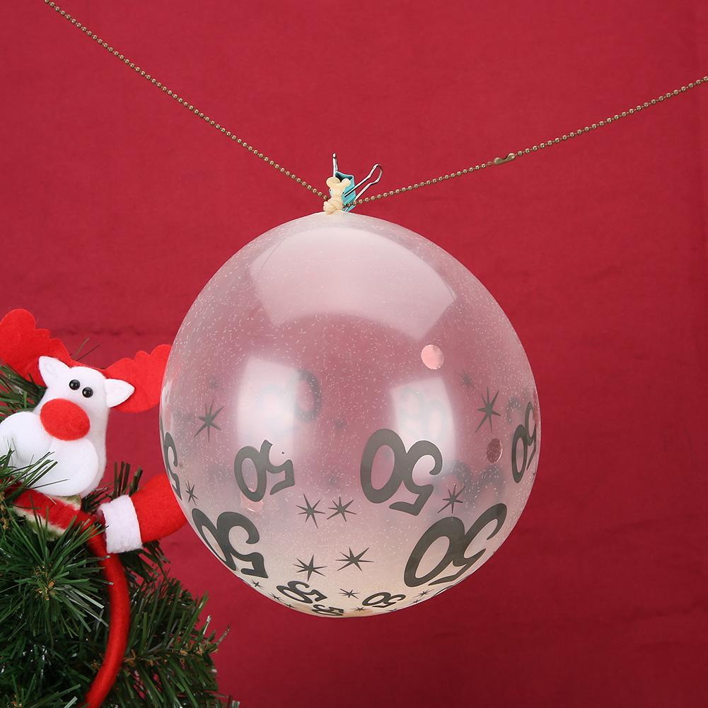 10Pcs Latex Transparent Balloon with Nnumber 50 Pattern for Birthday Party Wedding Anniversary Decor