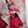 Angenster Halloween Little Red Riding Hood Costume for Set and Pumpkin Size Cute and Perfect for Commemorative Dance and Girls, 3-Piece (Dress, Cape,