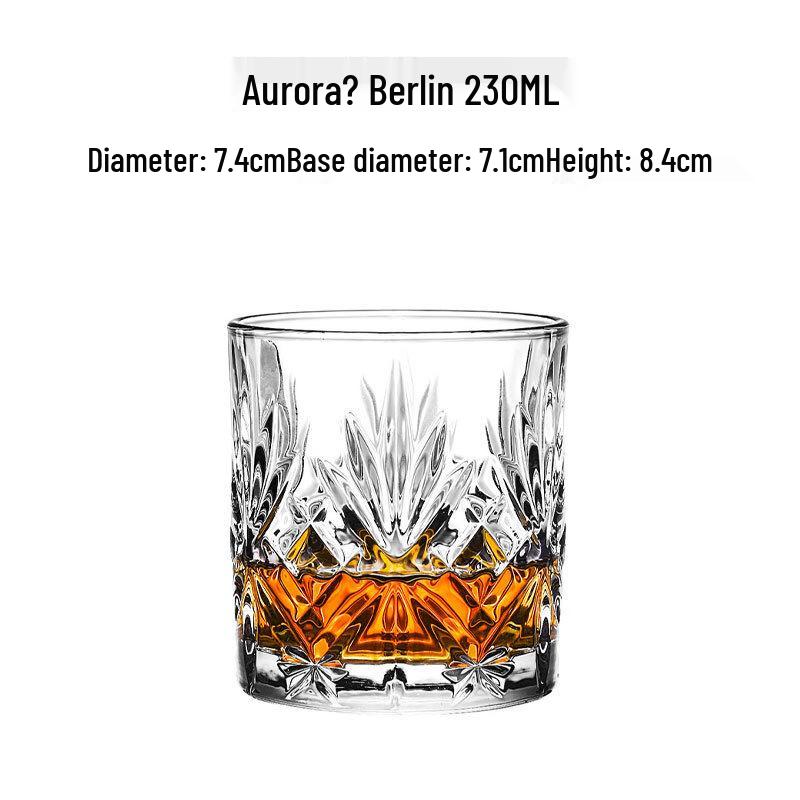 Embossed Whiskey Glass 230ML x 2