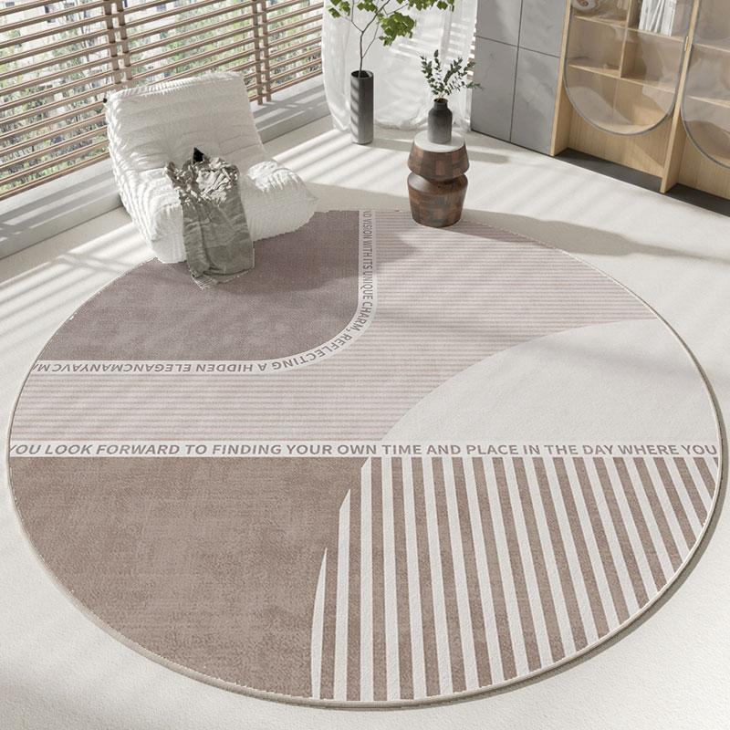 Wabi-sabi Style Round Carpet Thickened Computer Chair Anti-slip Mat Simple Carpets for Living Room Fluffy Soft Bedroom Decor Rug