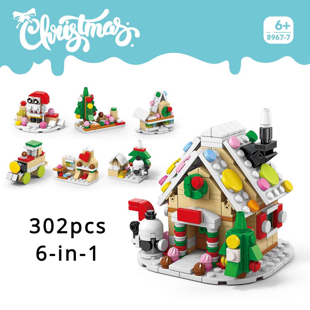 Christmas Street Scene Elk Puzzle Puzzle Children's Building Block Toys