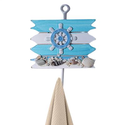 Coat Hooks Wooden Heavy Duty Decorative Rustic Storage Yacht Shaped Towel Hooks Key Holder For Backpack Umbrella Clothes Towel