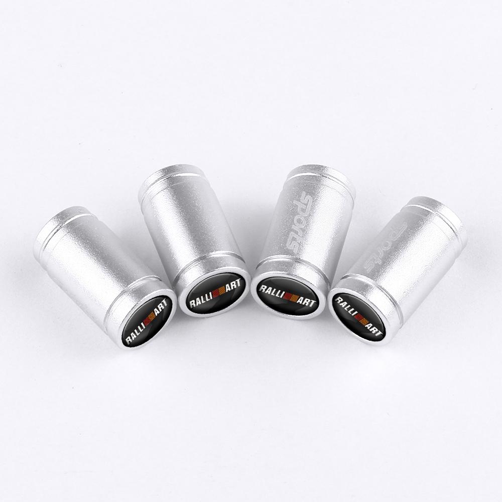 Cyjwpa1 4Pcs Car Accessories Aluminum Metal Sports Logo Wheel Tire Valve Dust Caps For Mitsubishi Outlander ASX Colt Galant Cross Lancer