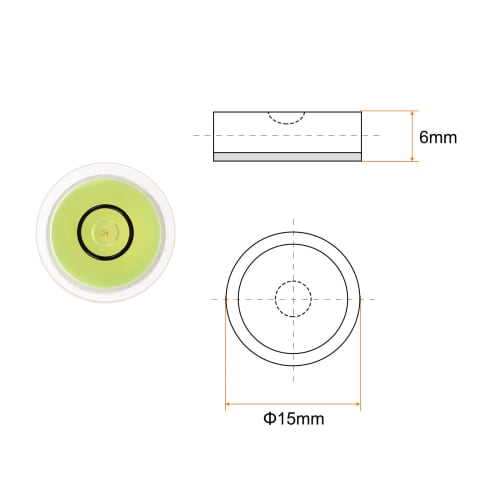 uxcell Round Bubble Level, 15x6mm, Mini Circular Bullseye Level for Leveling Cameras, Tripods, Telescopes, Workshop Turntables, and Picture Frames, Li