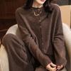Ready-to-wear Round-neck Wool Cardigan for Women In Autumn and Winter Style Multi-button Cashmere Knitted Jacket Loose and Versatile Sweater
