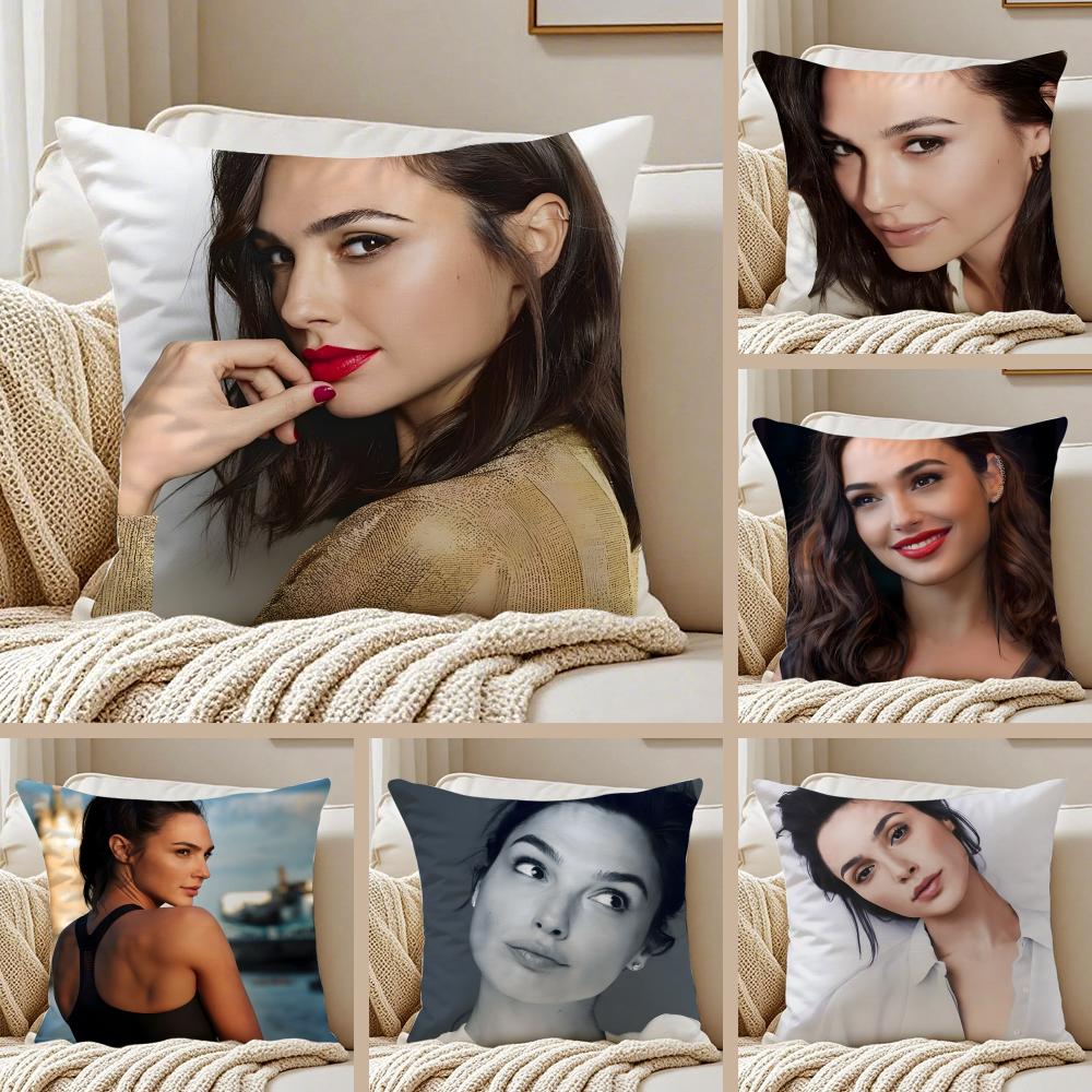 GGal Gadot Cushion Cover Pillowcase Antidustmite Invisible Zipper Short Plush Sofa Cushion