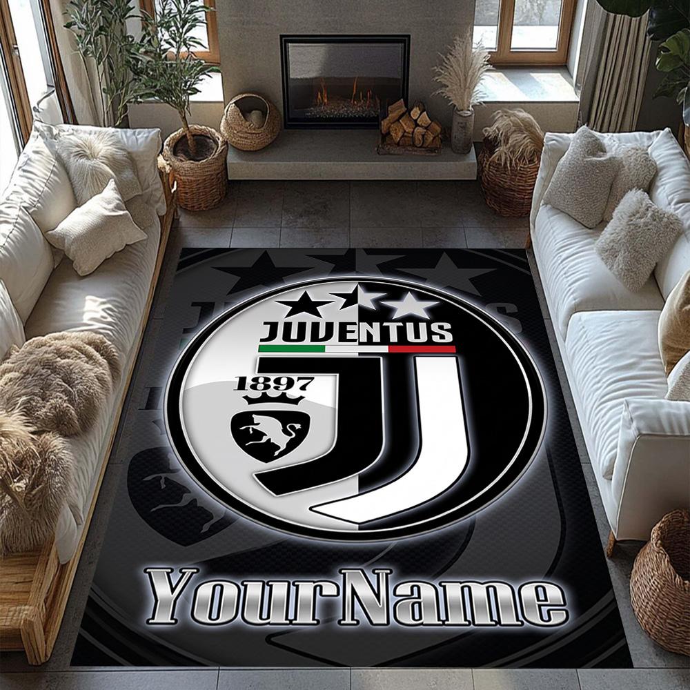 Juventus Personalized Name Floor Mat Perfect for Kitchen Playrooms Study room Dining Room Antislip Carpet Anime Office Decor