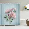 European Retro Flower Shower Curtain Watercolor Floral Bathroom Curtains Waterproof Botanical Bath Curtain With Hooks