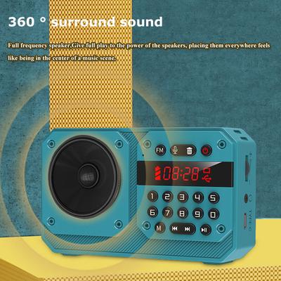 Mini Portable FM Radio High Sensitivity Radios Receiver Wireless Hifi Bluetooth Speaker with Mic Support Recording TF USB Play