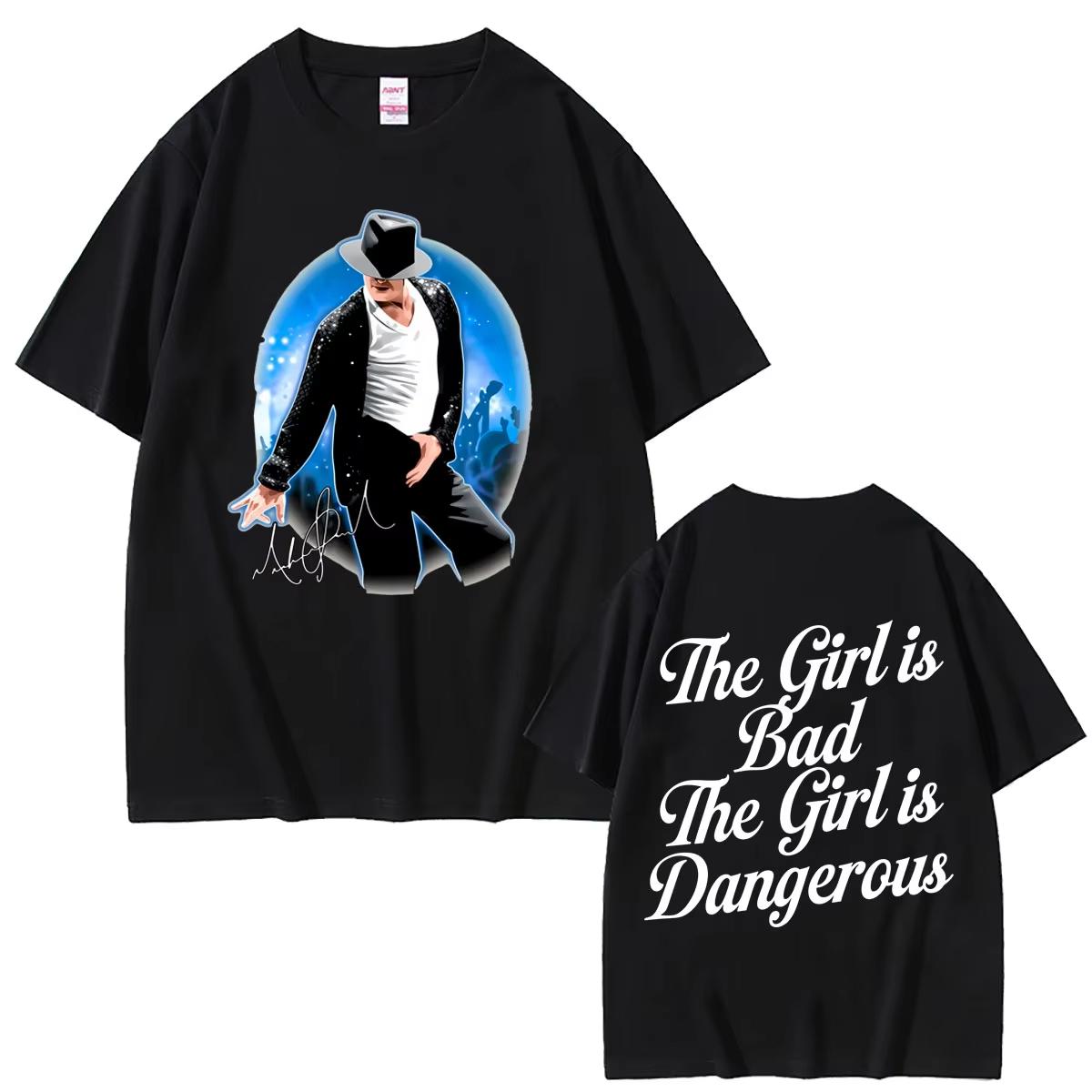 Classic Retro The Girl Is Bad The Girl Is Dangerous Tshirt Unisex Women Vintage Gothic Rock Tees Streetwear 2XL