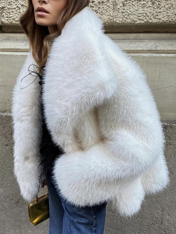 

Экологичная шуба из искусственного меха Легкая женская куртка Однотонный премиальный топ L