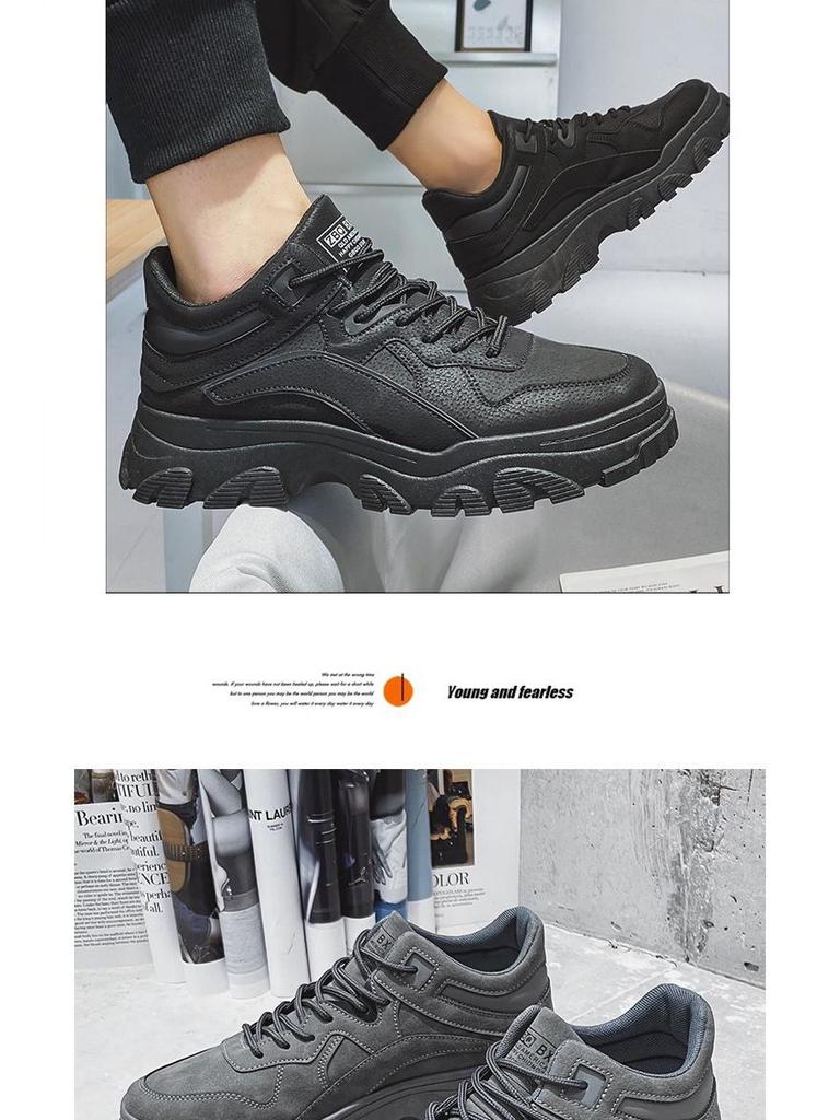 Herren Retro Britischer Stil High-Top Stiefel: Verschleißfeste, lässige Mid-Top-Stiefel für Herbst und Frühling