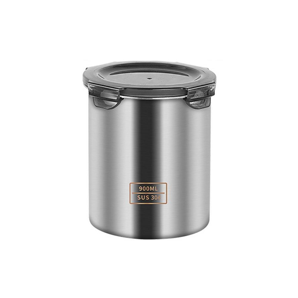 304 Stainless Steel Storage Box with Transparent Lid Food Can Sealed Lid Crisper  Tea Coffee Grain
