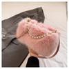 Fashi Faux Fur Shoulder Bag Soft Fluffy Plush Handbag Zipper Solid Color Crossbody Bag