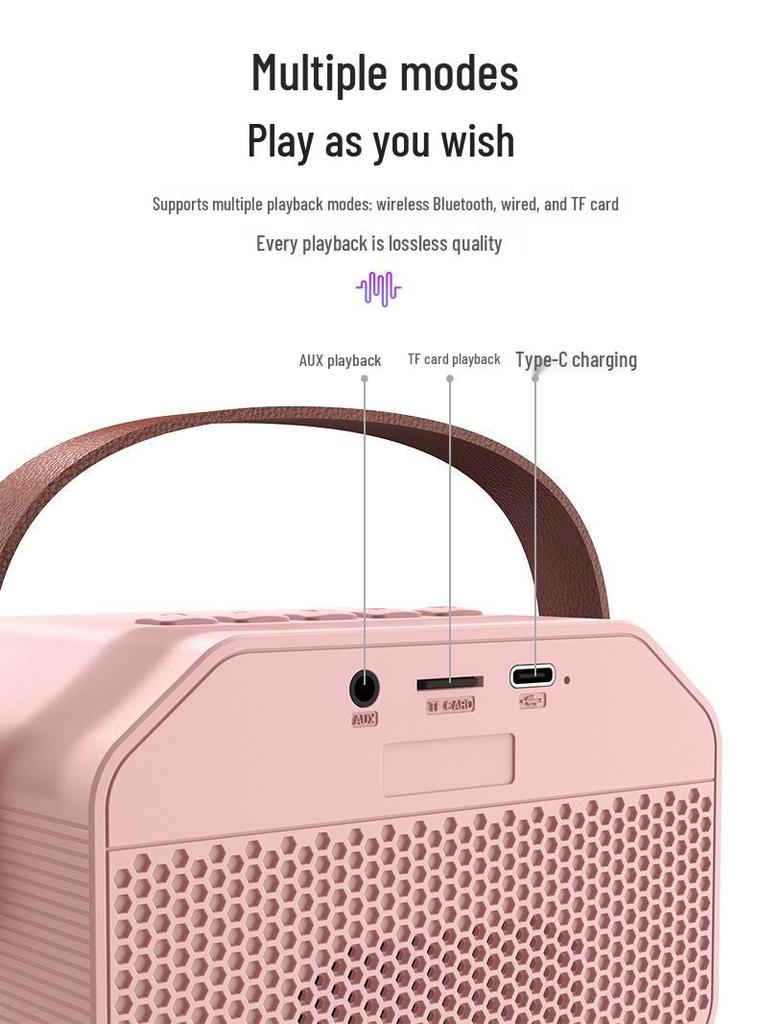 P3 Bluetooth Mini Speaker with Wireless Microphone for Home Karaoke