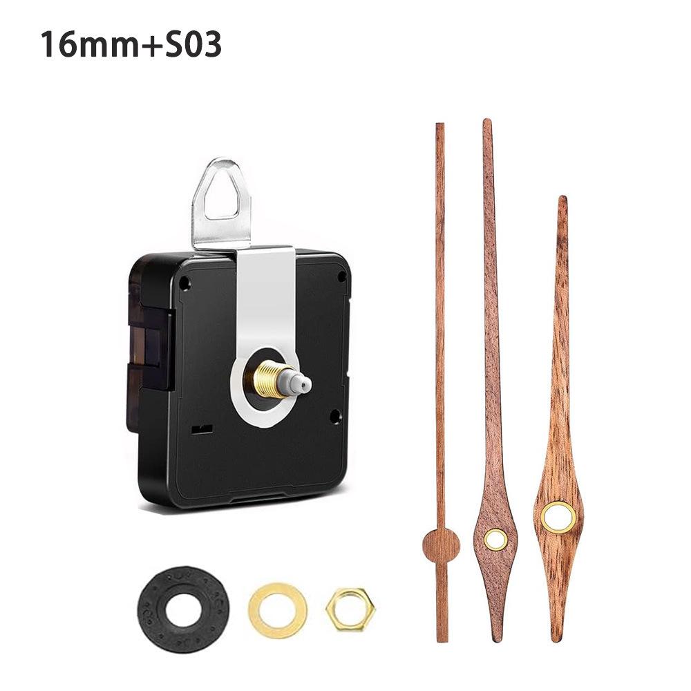 Silent DIY Cross-Border Long Shaft Clock Movement with Walnut Wood Hands - 4 Styles Available