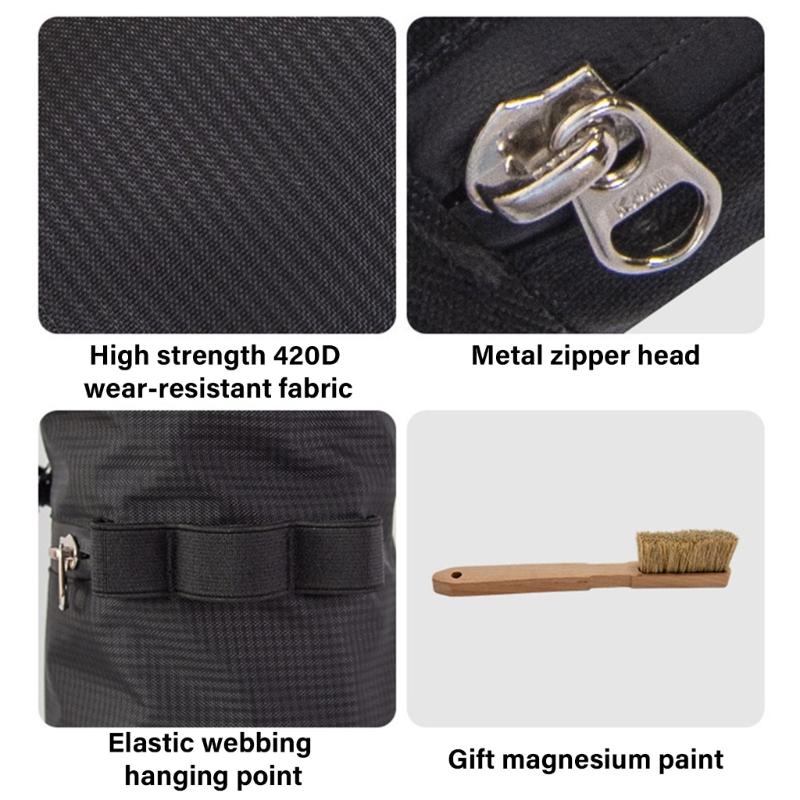 Chalk Bag for Rock Climbing, Bouldering Chalk Bucket with Waist Strap Watertight Zippered Pocket Rock Climbing Equipment