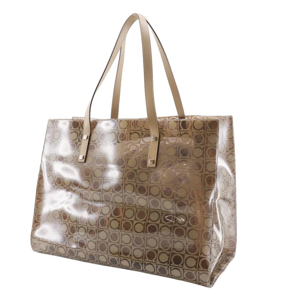 Salvatore Ferragamo Gancini Tote Bag AU-21-2437 beige Plastics Women Used