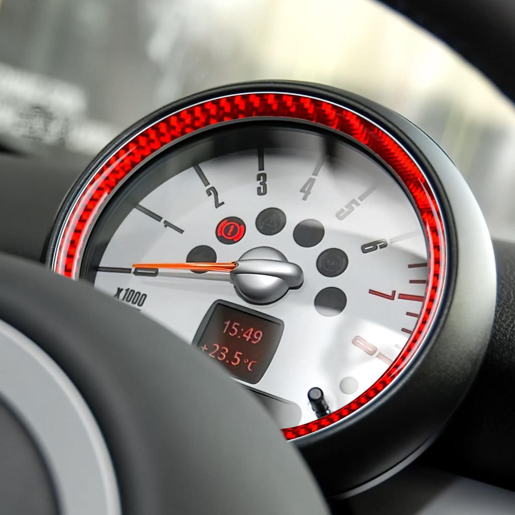 AIRSPEED Mini Mini Tachometer Speedometer Interior Trim Sticker Carbon Fiber Interior Parts Custom Dress