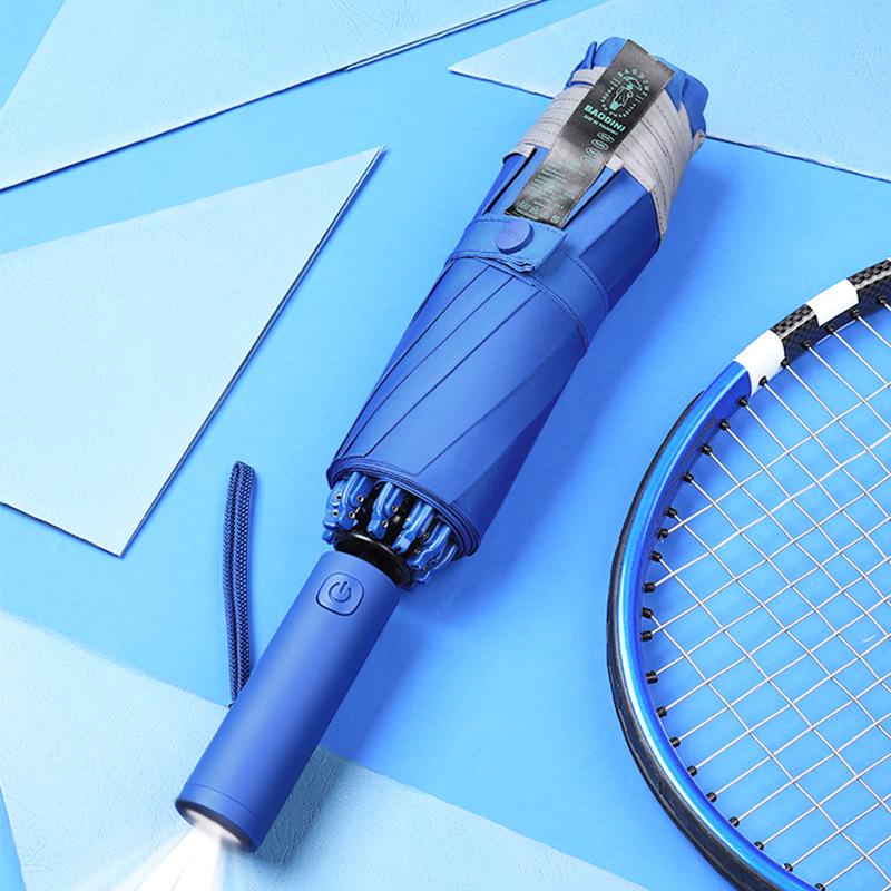 LED-Licht Sicherheitsreflektierender Winddichter Regenschirm für Männer & Frauen - Verstärkt, Groß & Verdickt für Geschäfts- & Sturmbedingungen