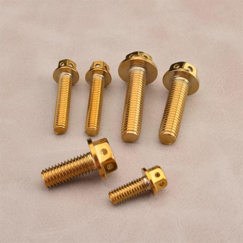 10/15/20/25/30/35/40/45/50/60 Titanium Flange With Drilled Holes Hex Head Bolts Motorcycle