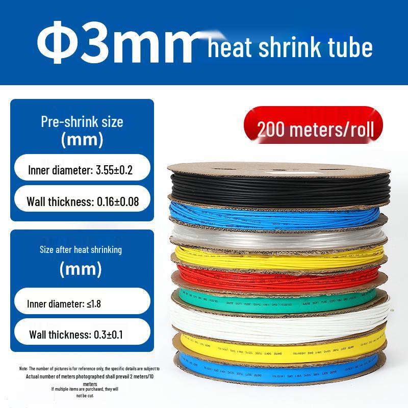 Black Heat Shrink Tubing Insulating Sleeve - Full Roll for Electric Wiring and Cable Protection