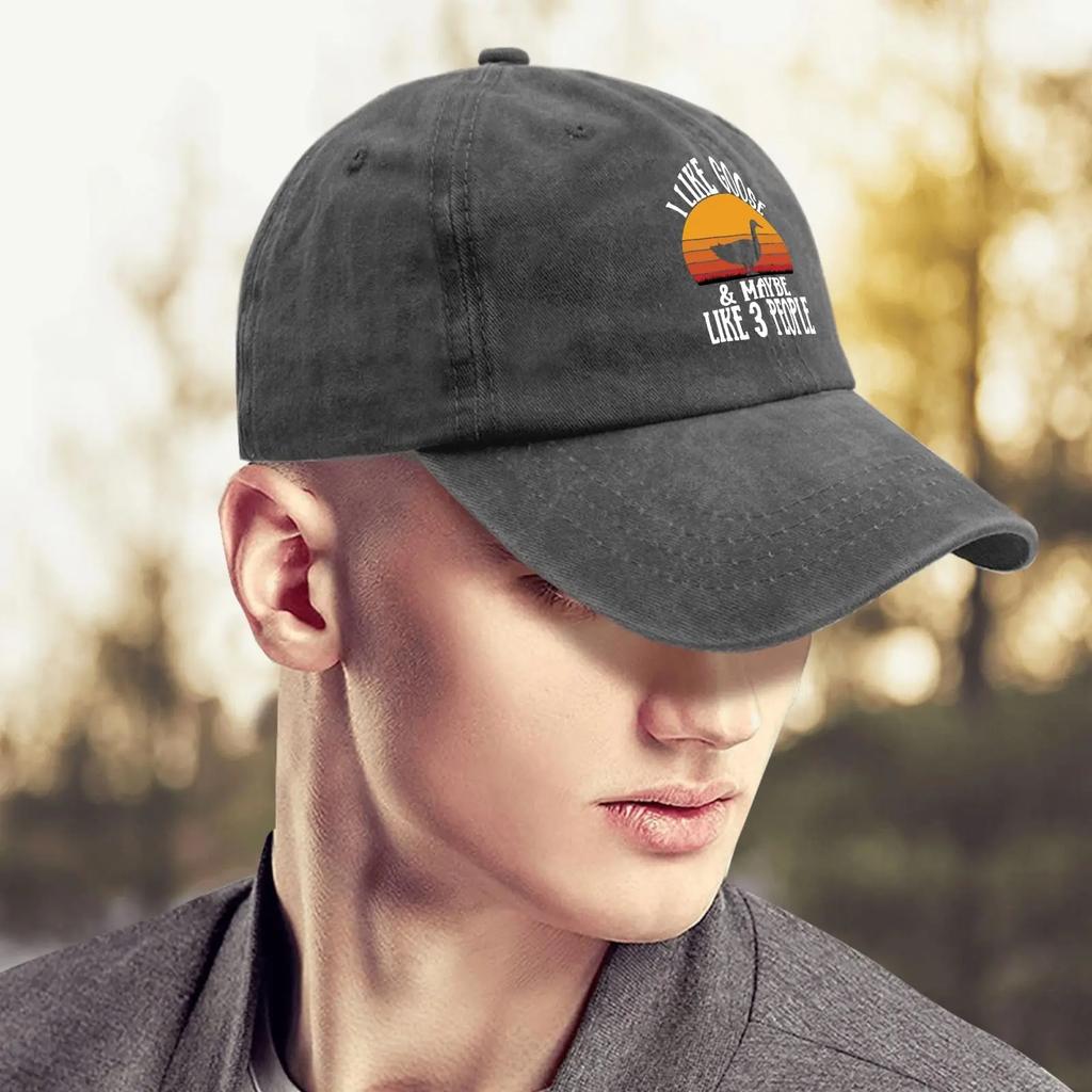 2026 Ich mag Gänse und vielleicht 3 Leute Hüte Lustiger Golfhut Pigment Schwarz Laufmütze Herren Geschenke Für Tochter Outdoor Hüte