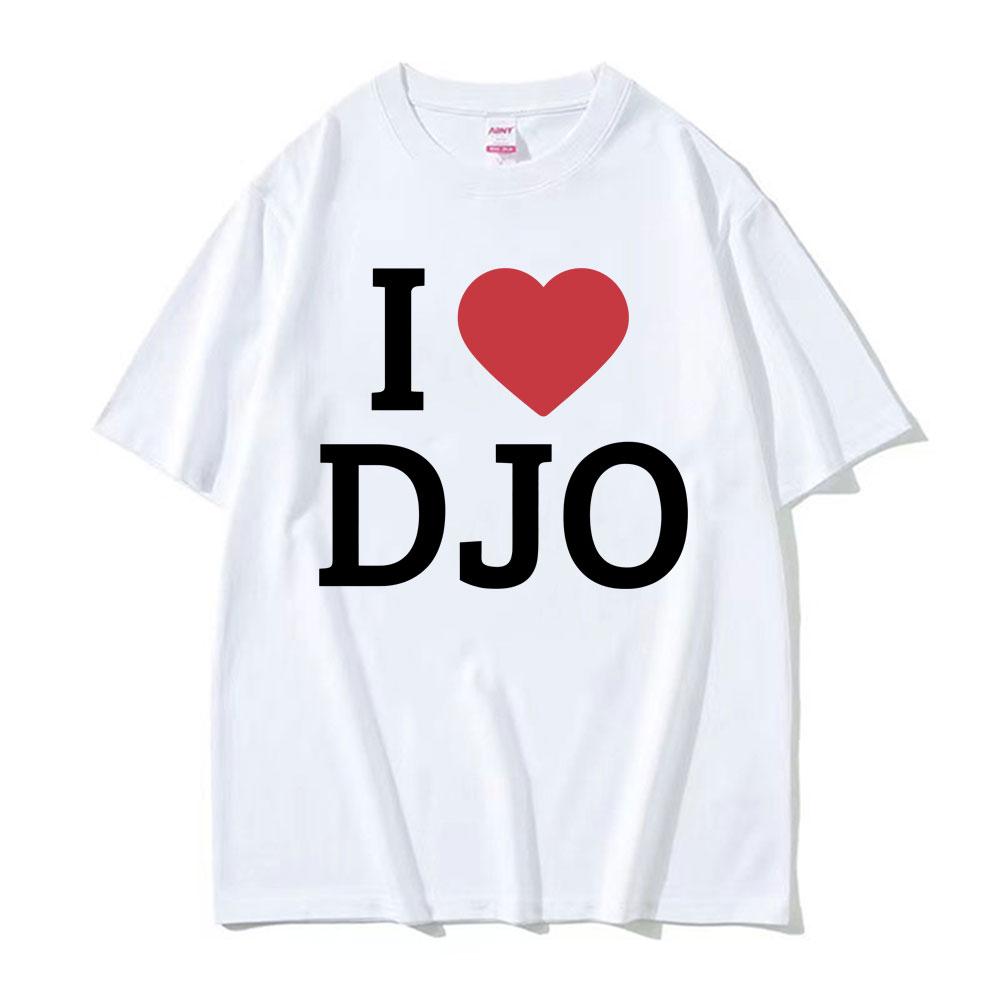 

I Heart DJO Graphic Print Tee Shirt Unisex Women Fashion Hip Hop Short Sleeve Tshirt Oversized Cozy Cotton T Shirt Streetwear 4XL