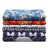 Japanese Ethnic Geometric Wave Print Cotton Linen Fabric for Sofa Cushions & Tablecloths