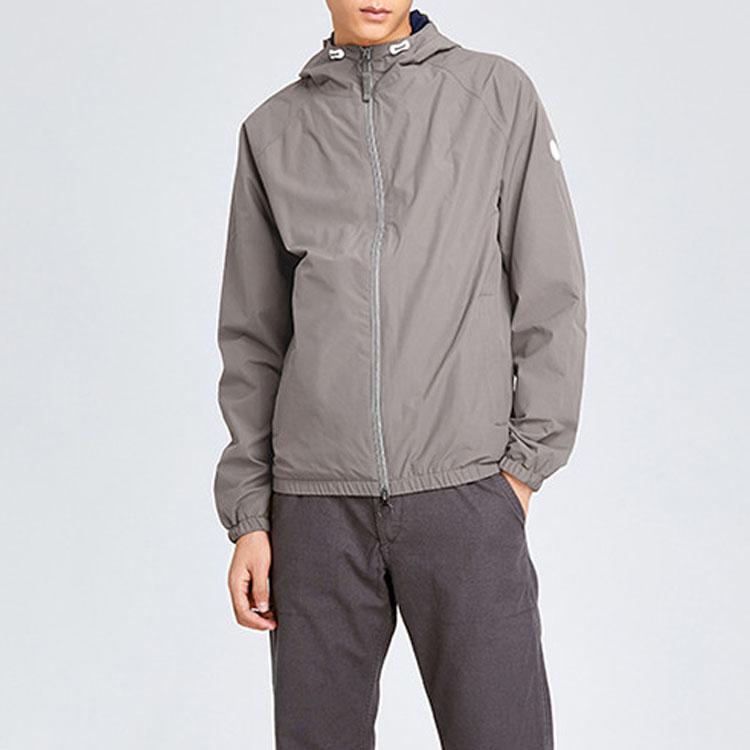 Timberland Solid Color Hooded Sports Casual Jacket Men jackets Gray A1LRG-037