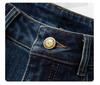 Autumn 2025 Women's Retro Blue High-Waist Wide-Leg Jeans, Slim Fit and Straight-Leg for Pear Shapes
