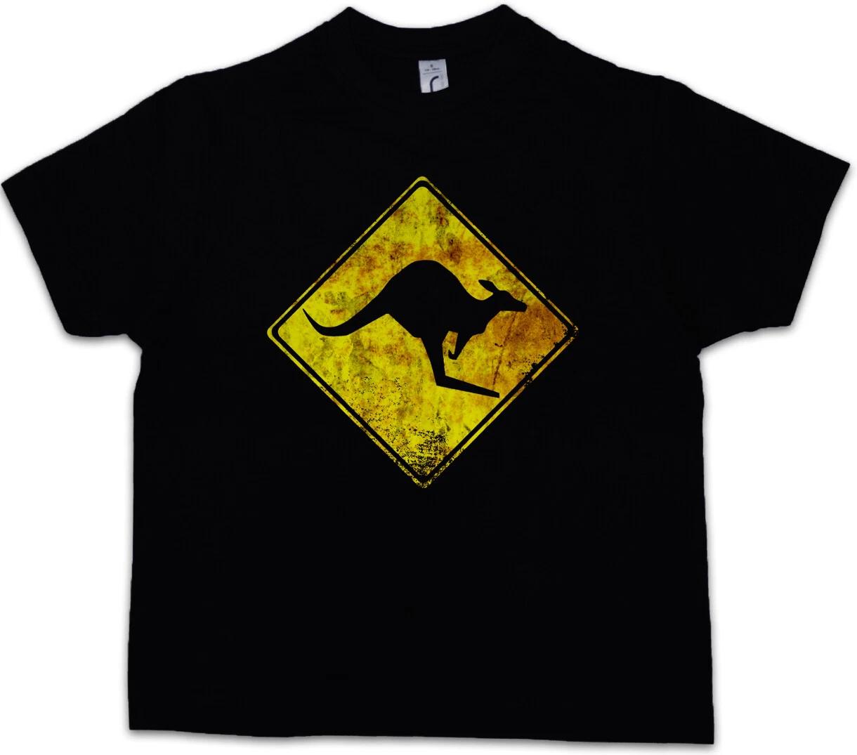 KANGAROOS CROSSING LOGO SIGN Kids Boys kids boys T-Shirt Australia Warning Danger 150