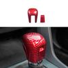 Red ABS Carbon Fiber Car Center Gear Shift Knob Cover Case For Honda Civic 16-21
