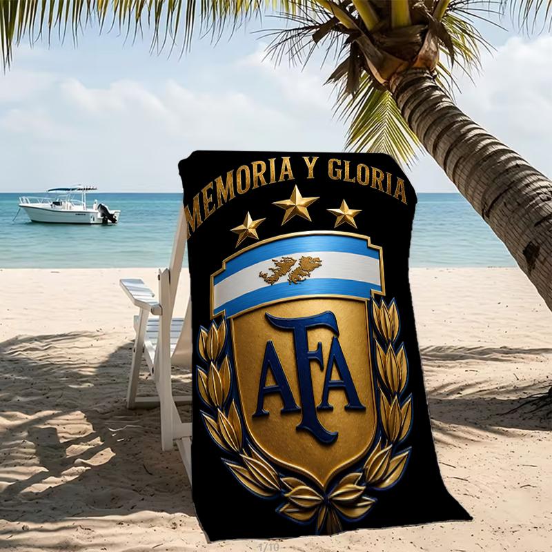 Beach Towel with Argentina Football Pattern - soft,absorbent,machine washable Lightweight&Modern,swimming,Travel Essentials