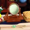 1Set Dollhouse Miniature Wooden Vanity Table + Jewelry Set With Mirror Makeup Dressing Table For Bedroom