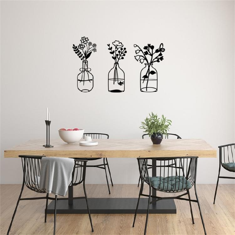 Metal Flower Vase Wall Decorations, Metal Flower Vase Wall Arts Sign Metal Decorations