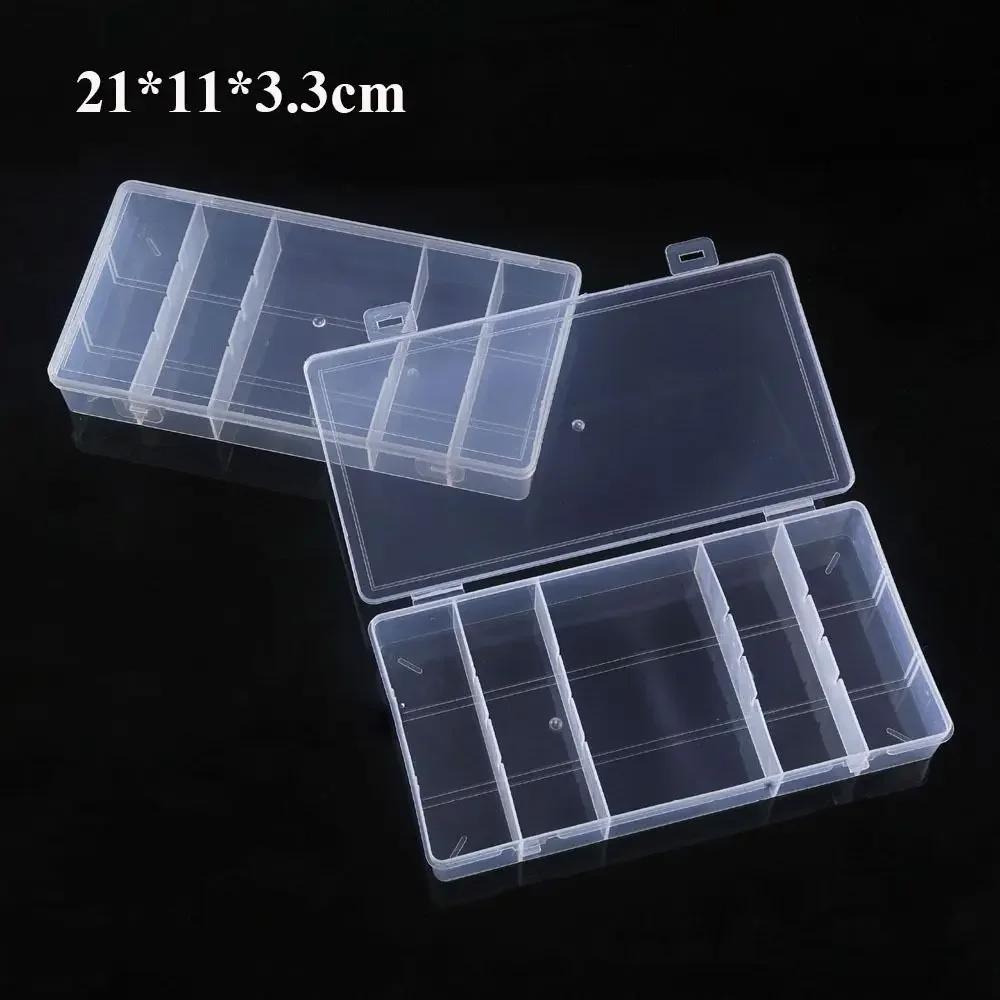 Plastic Storage Box Portable Durable Transparent Small Items Case Square Jewelry Beads Container Power Tools Holder
